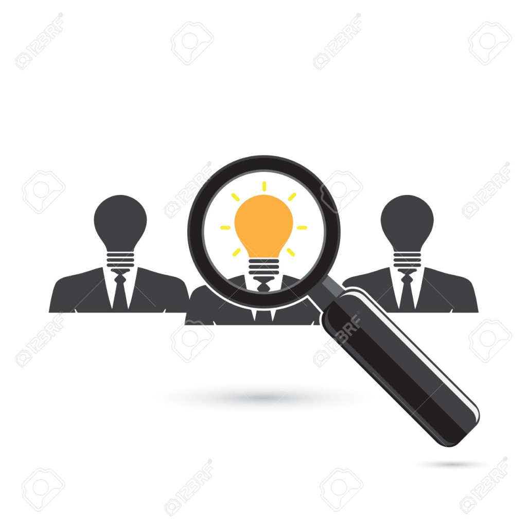 Search for an employee. Looking For Positive thinker. Looking For Talent. Search for businessman. Vector illustration