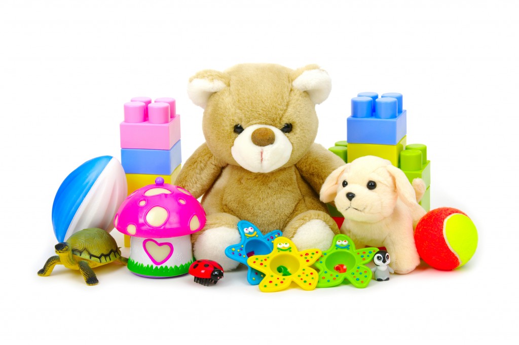 toys collection isolated on white background