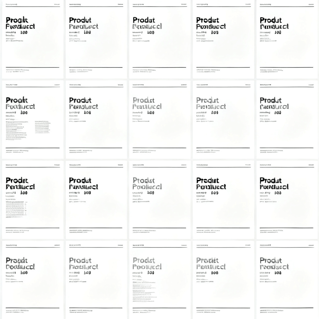 layout katalog produk yang rapi dan terstruktur.