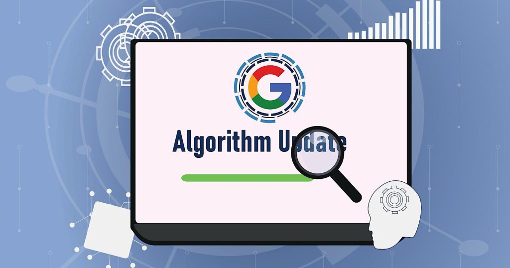 Ilustrasi dampak global Google Core Update terhadap berbagai website dan industri.
