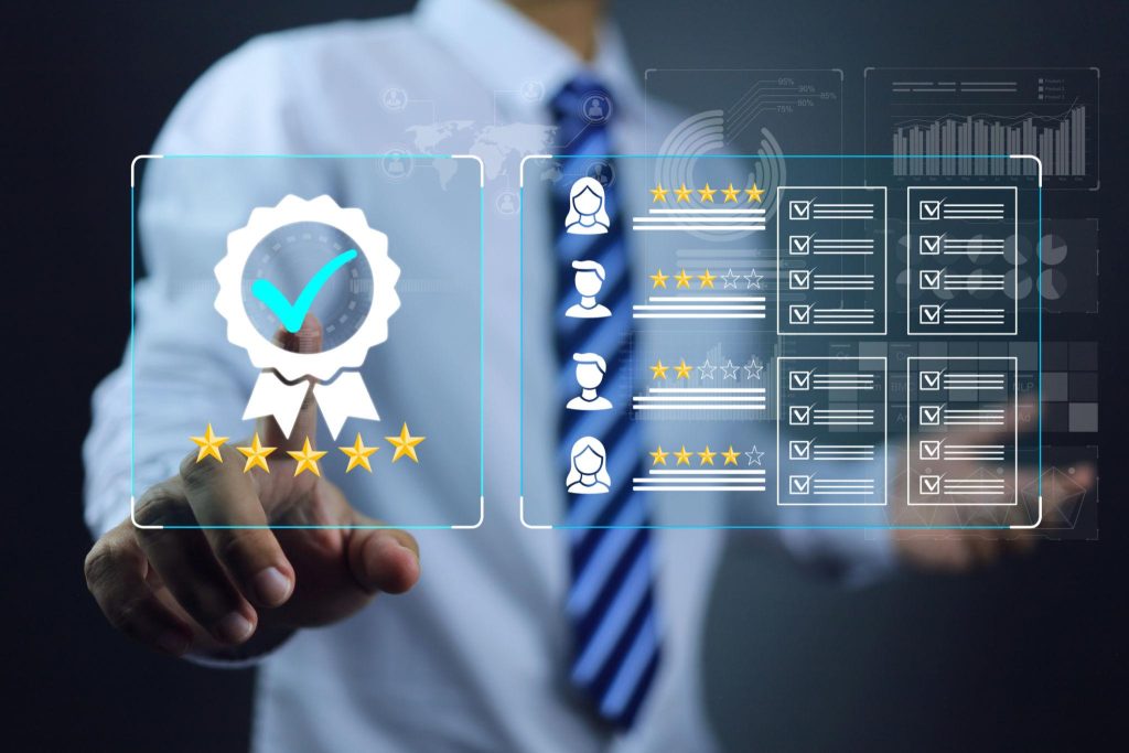 Tim bisnis sedang melakukan evaluasi vendor dan supplier dalam proses procurement B2B..