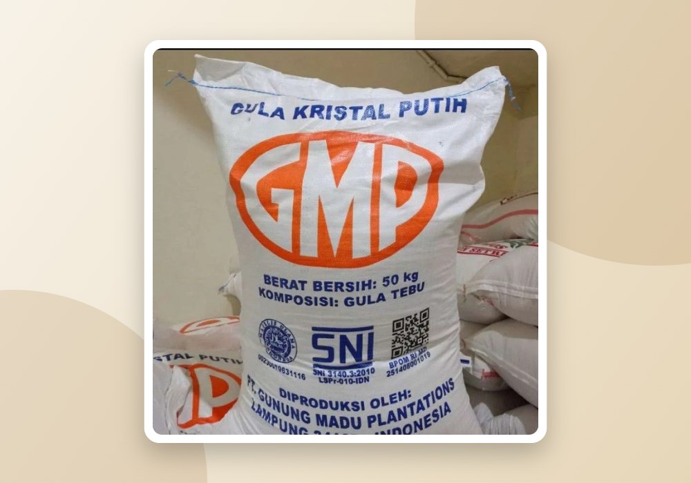 Karung gula kristal putih 50 kg dari distributor gula pasir