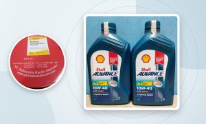 Botol oli motor dan drum pelumas dari distributor oli