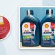 Botol oli motor dan drum pelumas dari distributor oli